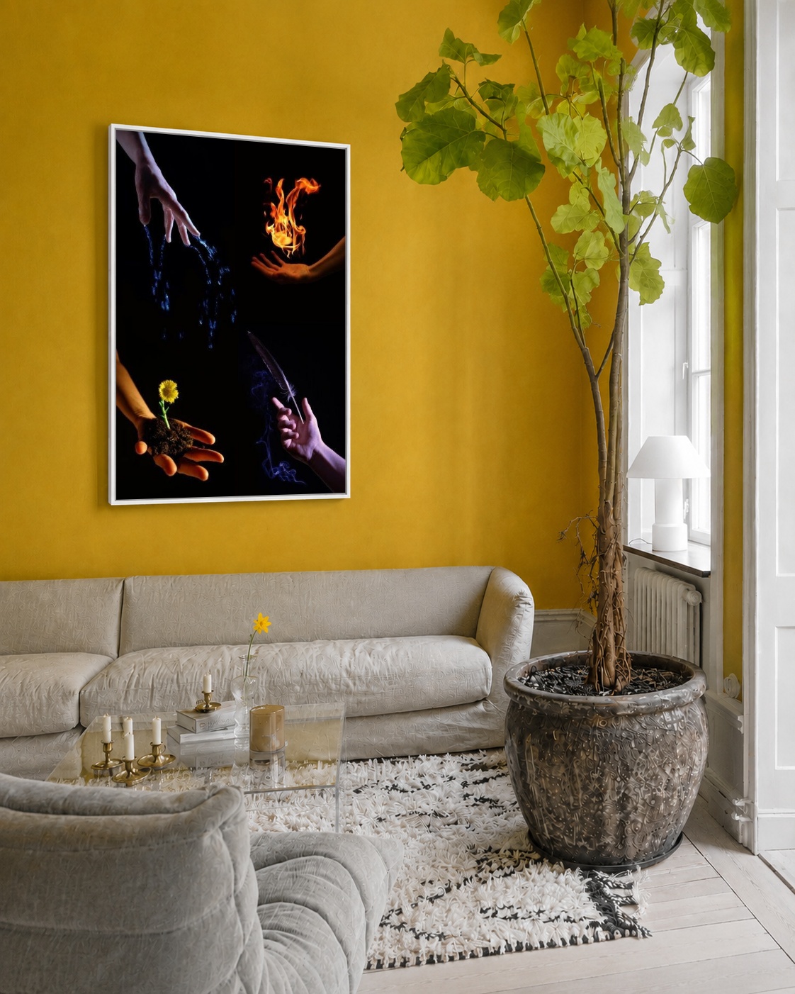 Quadro Canvas 4 Elementos Poder Magia