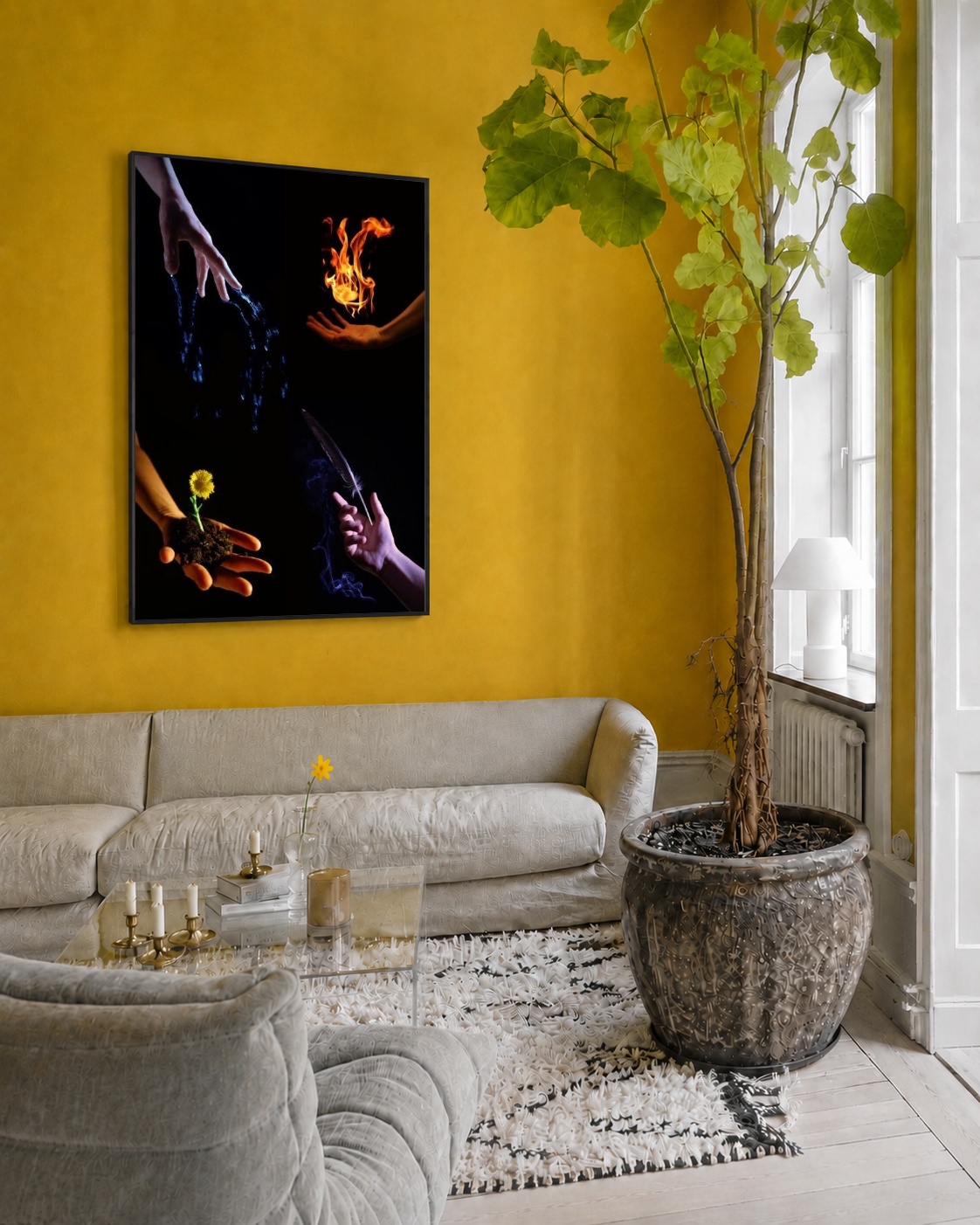 Quadro Canvas 4 Elementos Poder Magia