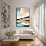 Quadro Canvas Abstrato Azul Mar Céu