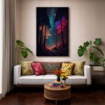 Quadro Canvas Aurora Boreal Noite Brilhante