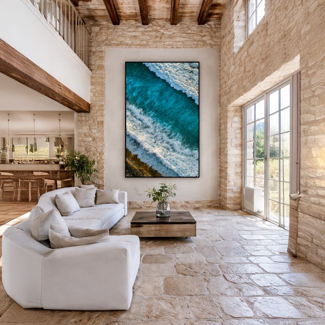 Quadro Canvas Azul Mar Movimento Ondas