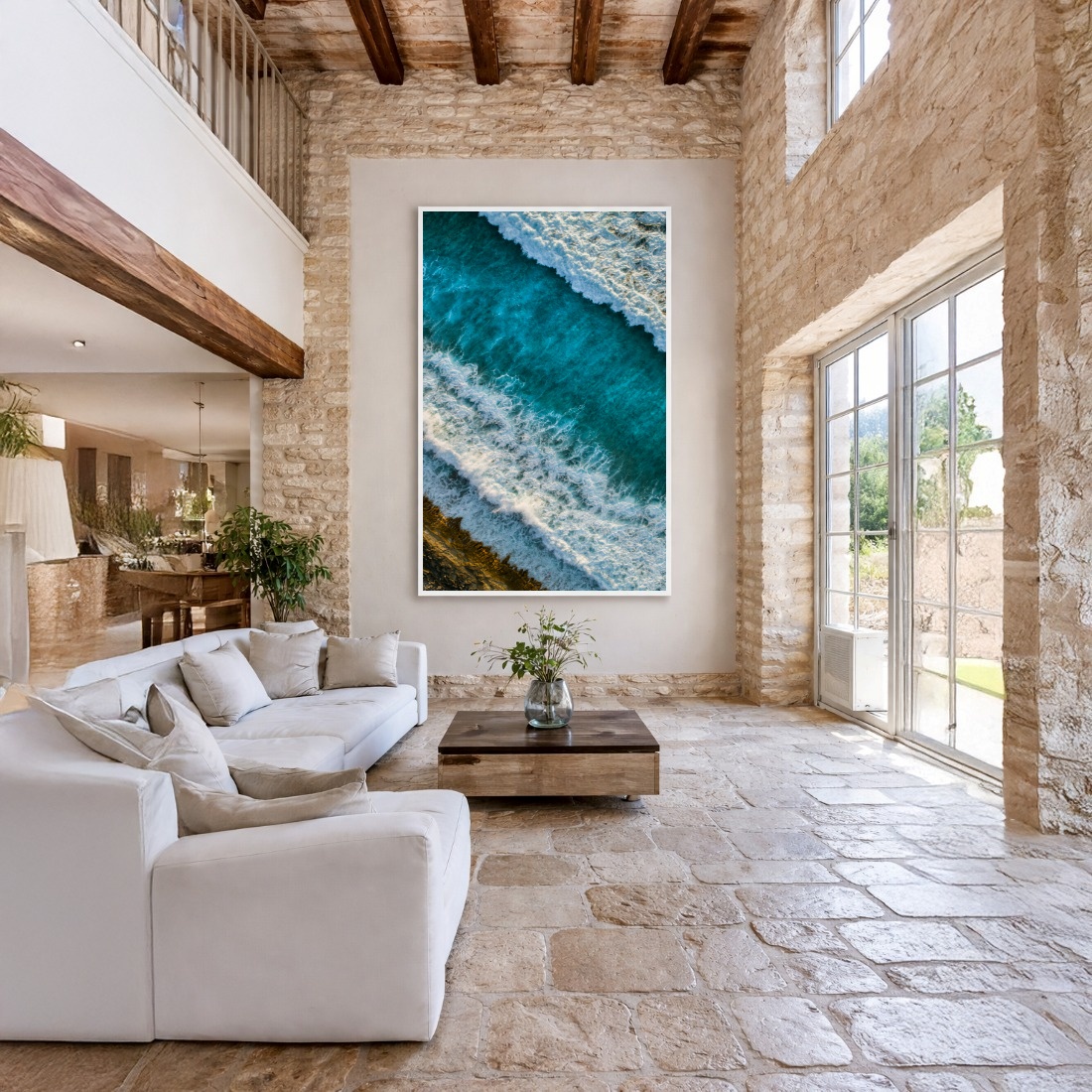 Quadro Canvas Azul Mar Movimento Ondas