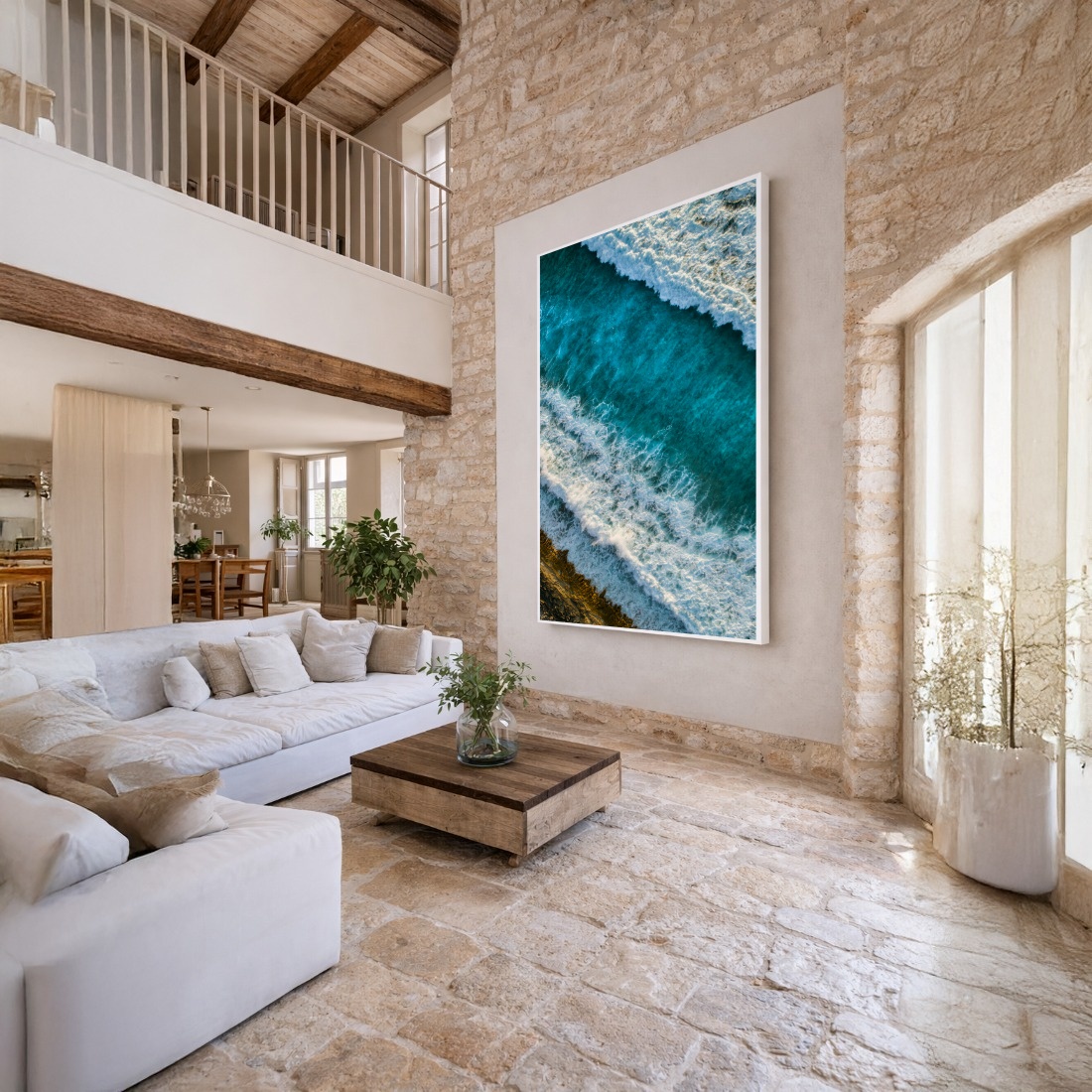 Quadro Canvas Azul Mar Movimento Ondas