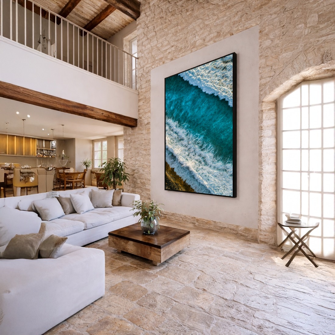 Quadro Canvas Azul Mar Movimento Ondas