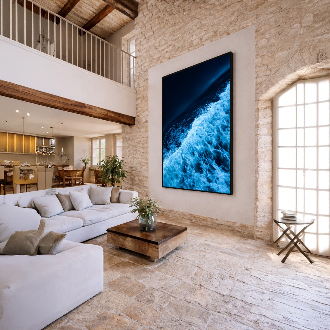 Quadro Canvas Azul Mar Ondas Movimento