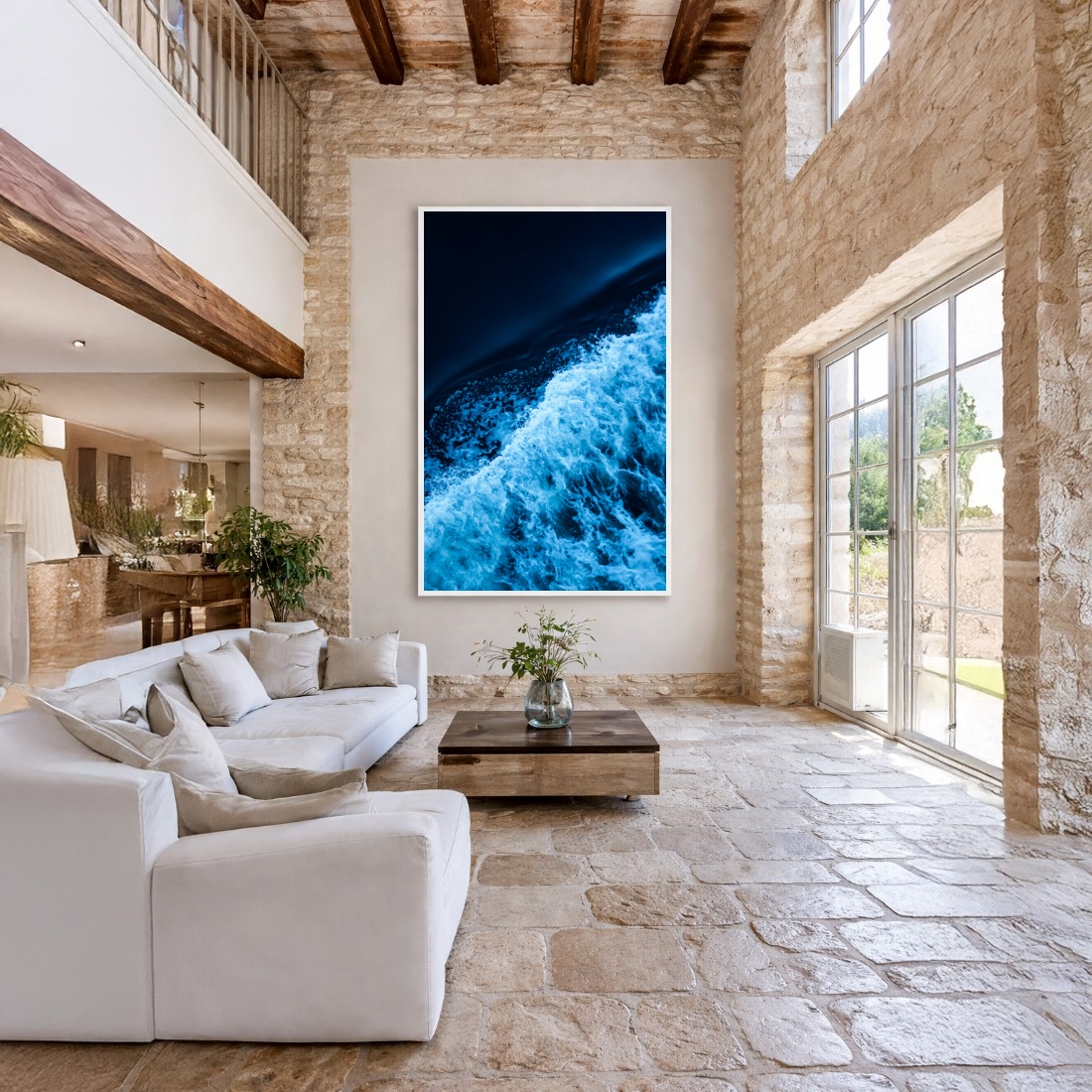 Quadro Canvas Azul Mar Ondas Movimento