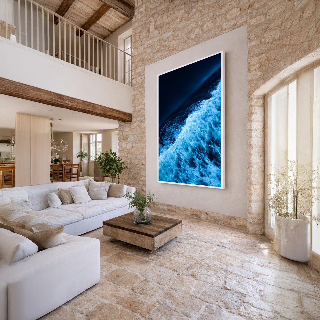 Quadro Canvas Azul Mar Ondas Movimento