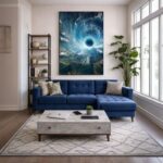Quadro Canvas Azul Universo Céu Místico