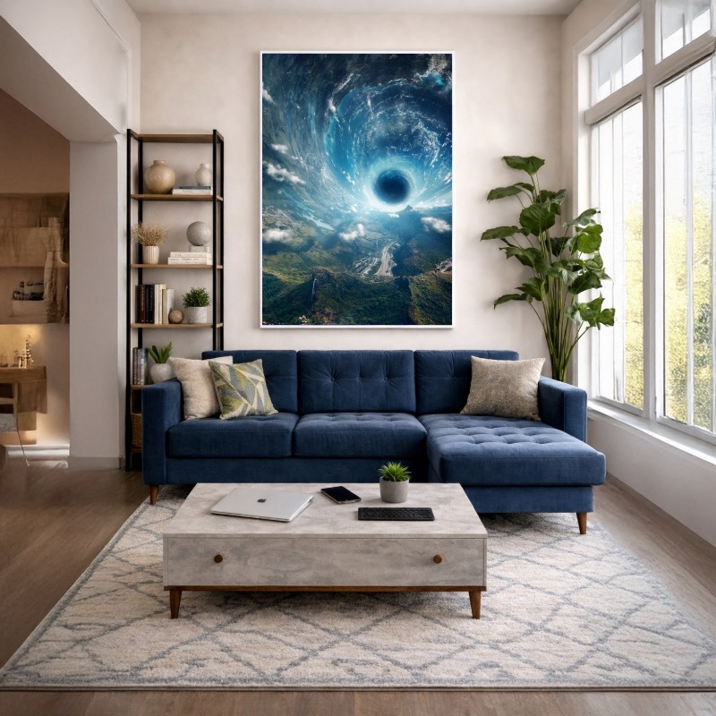 Quadro Canvas Azul Universo Céu Místico