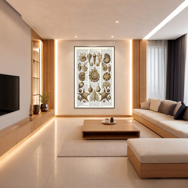 Quadro Canvas Bege Animais Marinhos Mar