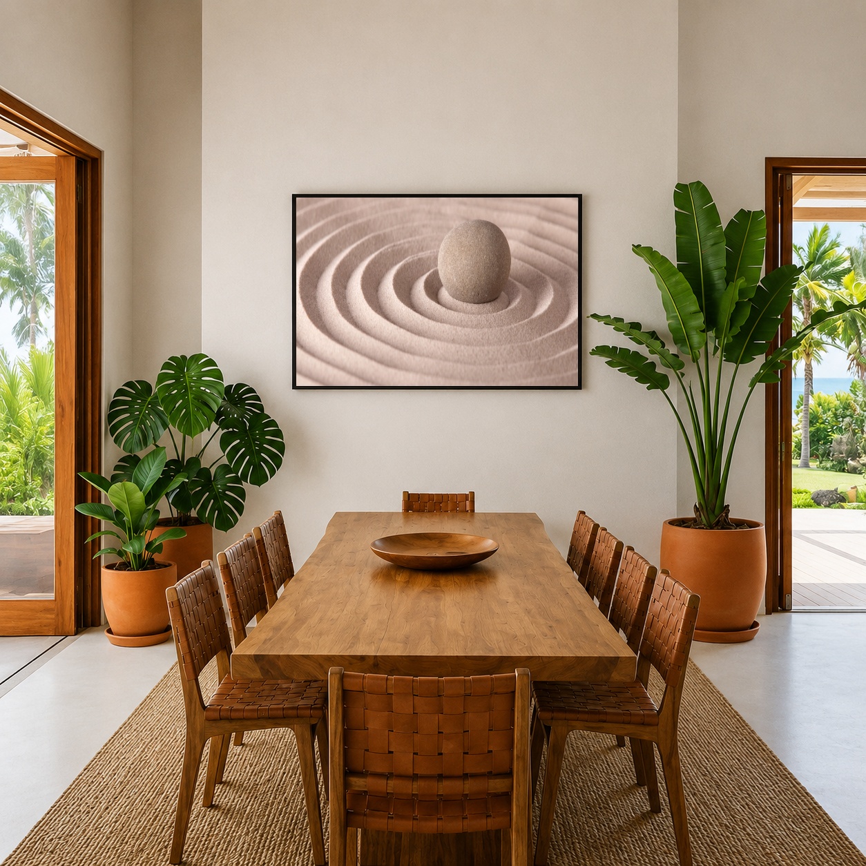 Quadro Canvas Bege Areia Escultura
