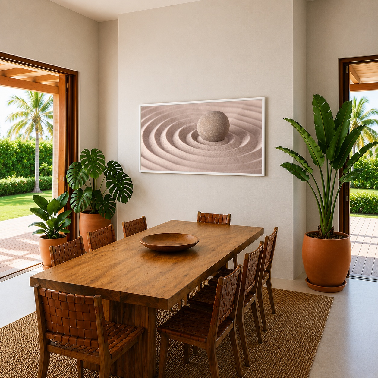 Quadro Canvas Bege Areia Escultura