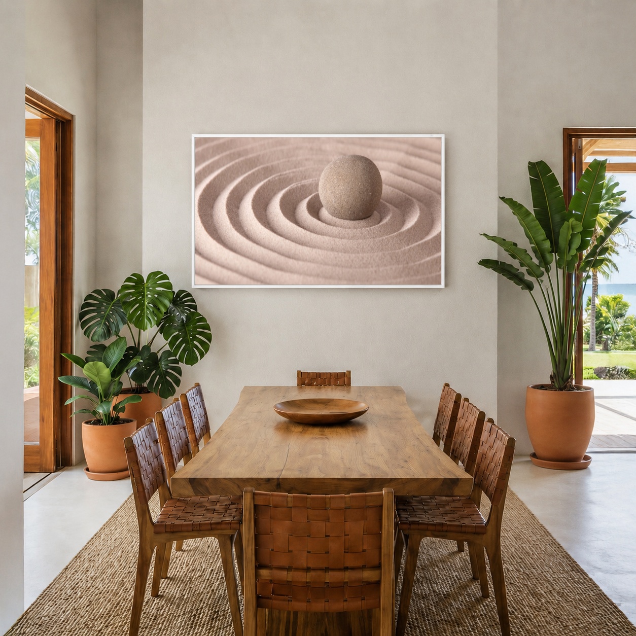 Quadro Canvas Bege Areia Escultura