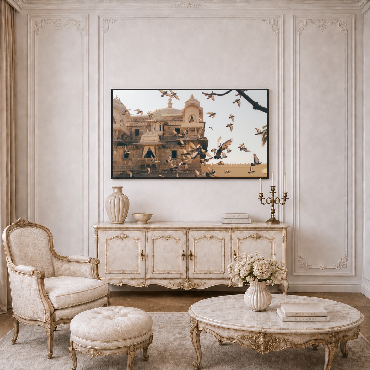 Quadro Canvas Bege Palácio Índia