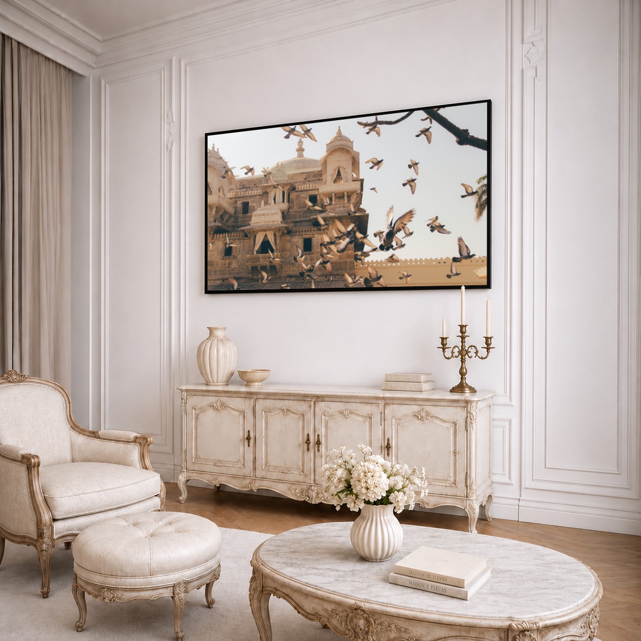 Quadro Canvas Bege Palácio Índia