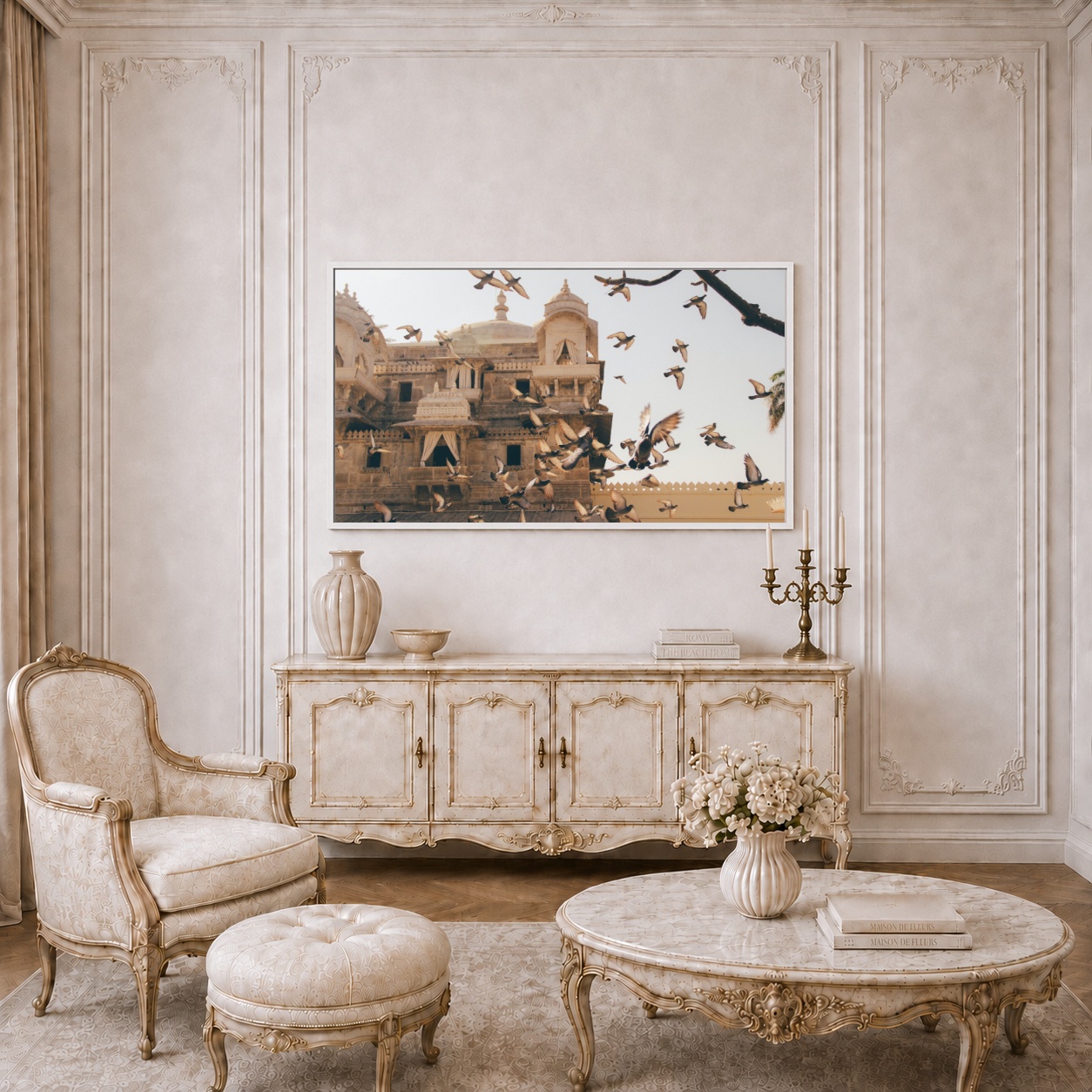 Quadro Canvas Bege Palácio Índia