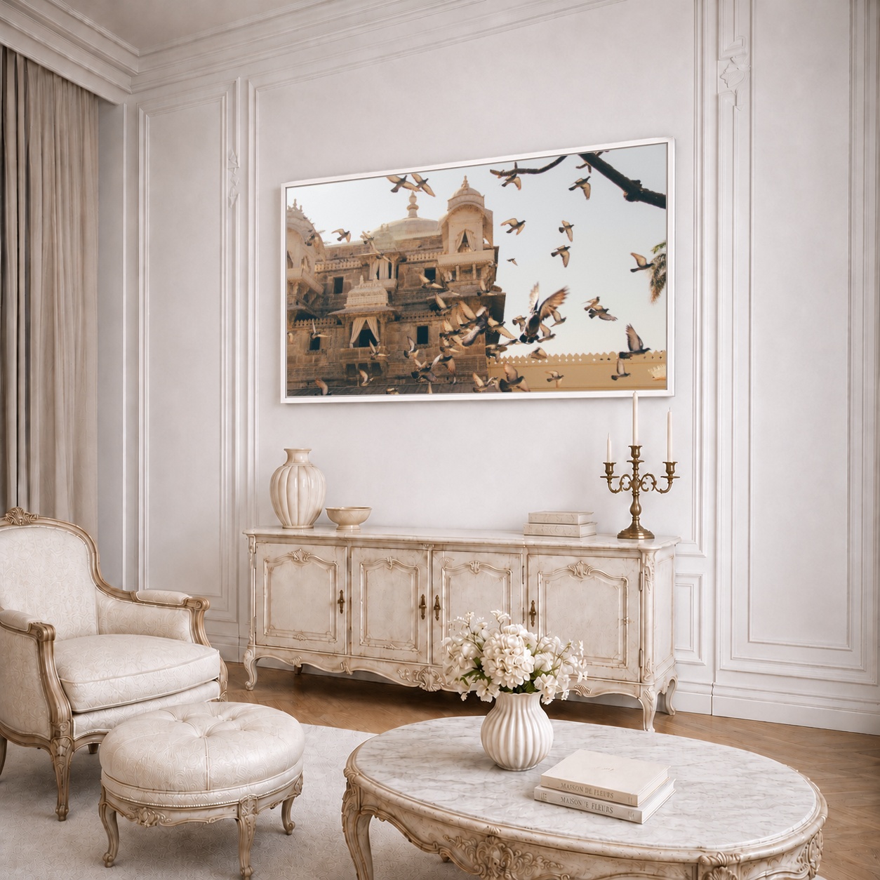 Quadro Canvas Bege Palácio Índia