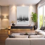 Quadro Canvas Branco Inverno Neve Alce