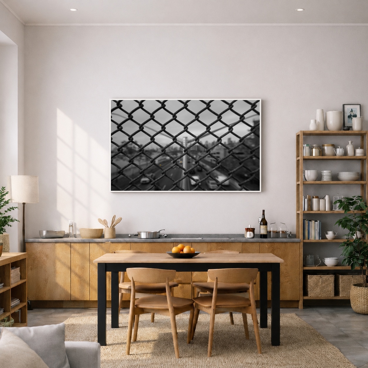 Quadro Canvas Cidade Rodovia Carros Cinza