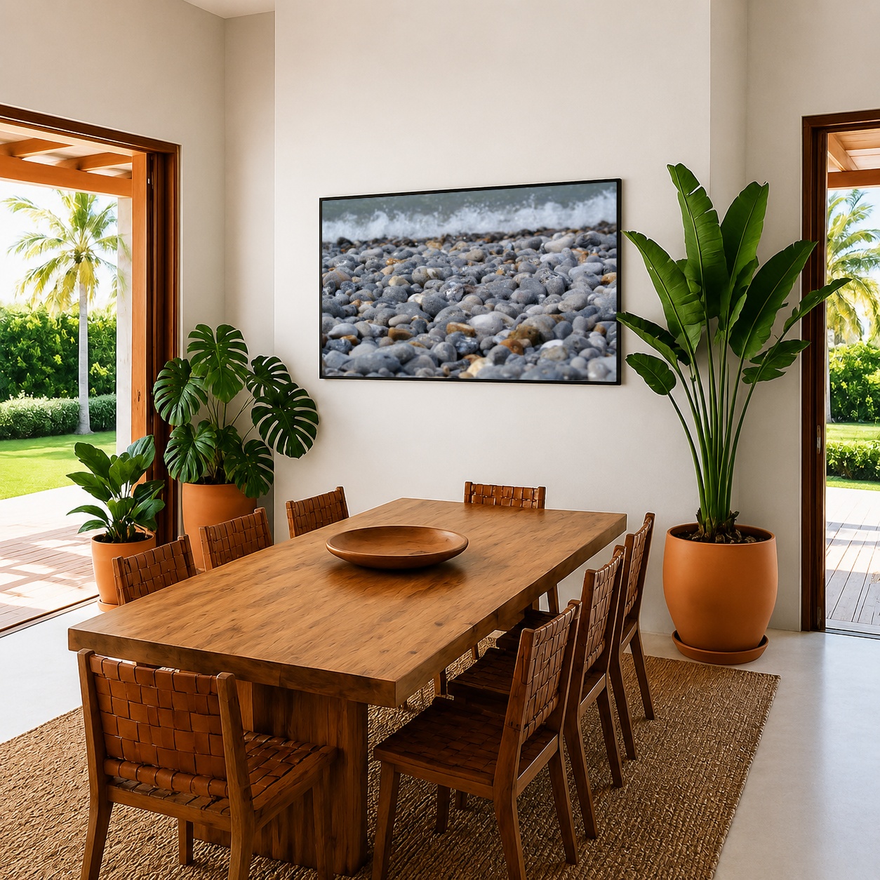 Quadro Canvas Cinza Pedras Praia Mar