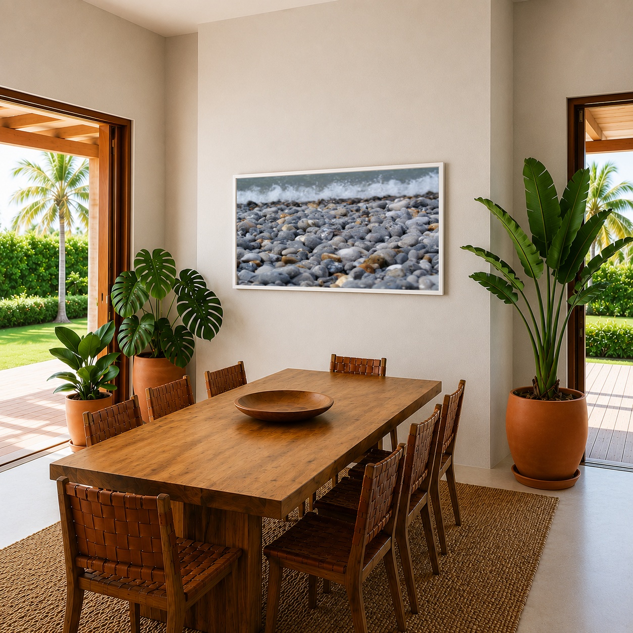 Quadro Canvas Cinza Pedras Praia Mar