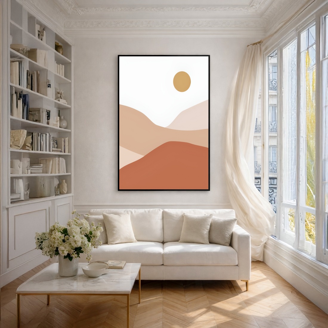 Quadro Canvas Desenho Bege Terroso