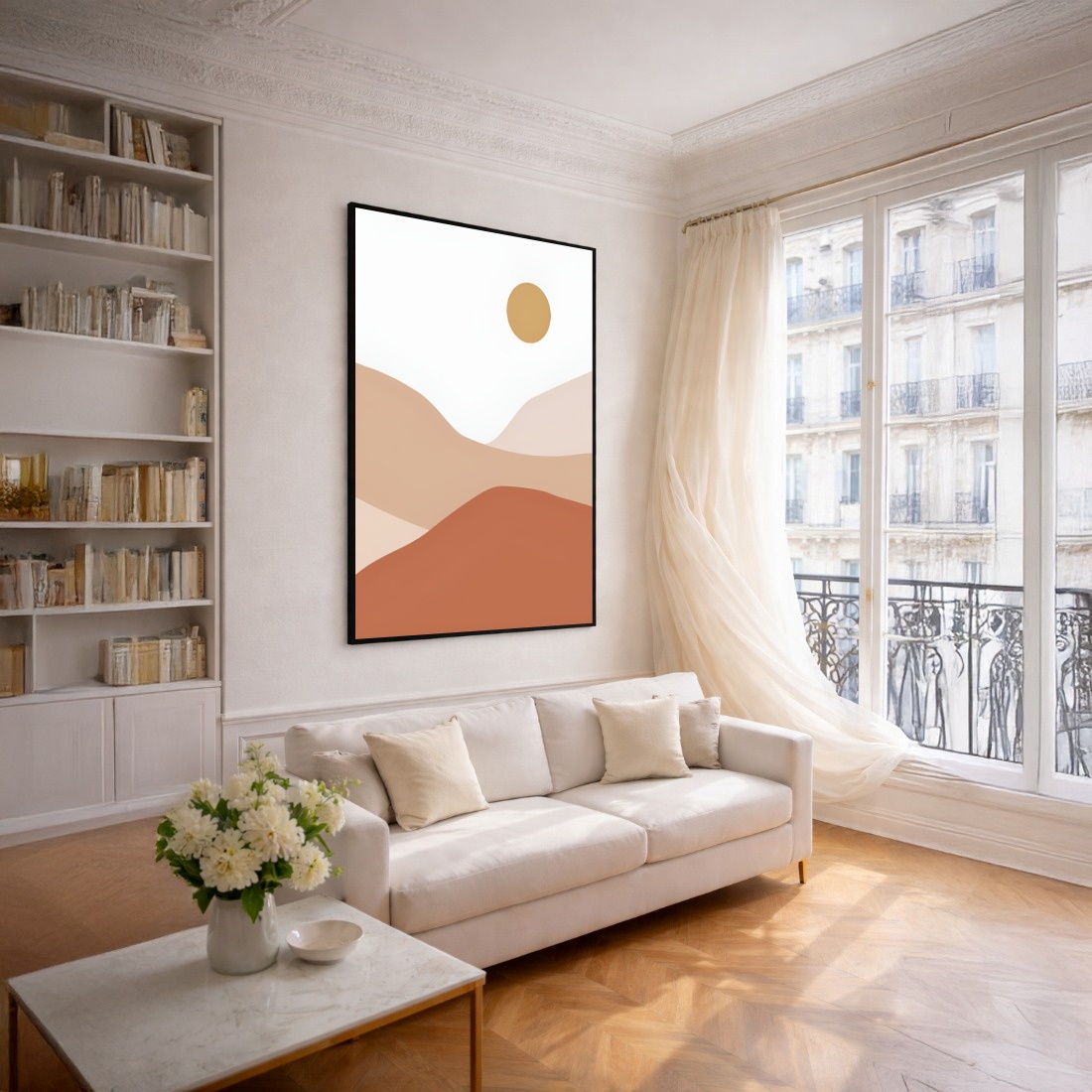 Quadro Canvas Desenho Bege Terroso