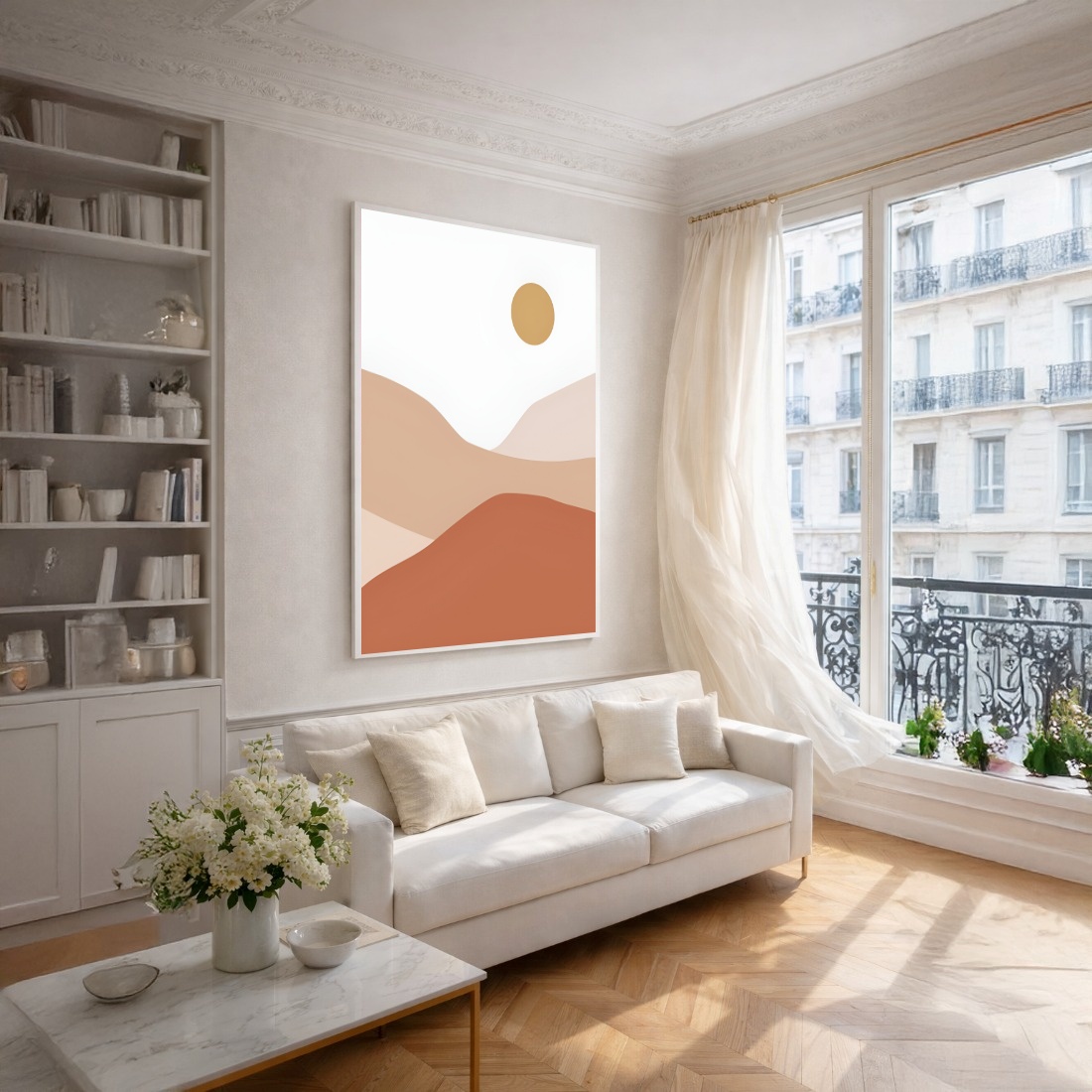 Quadro Canvas Desenho Bege Terroso