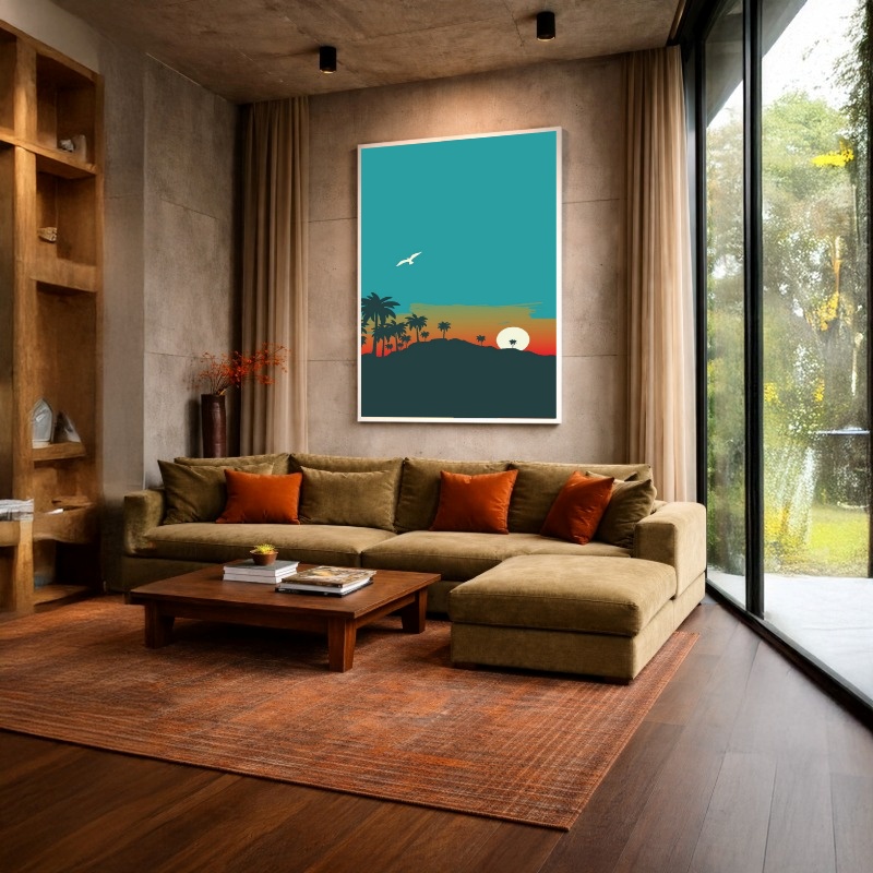 Quadro Canvas Desenho Por Sol Praia