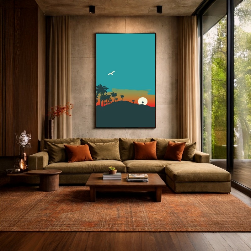 Quadro Canvas Desenho Por Sol Praia