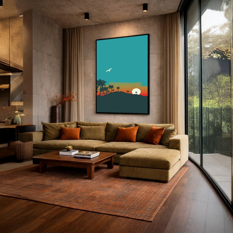 Quadro Canvas Desenho Por Sol Praia