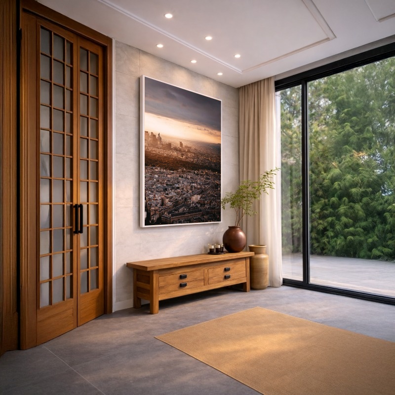 Quadro Canvas Entardecer Paris Por do Sol
