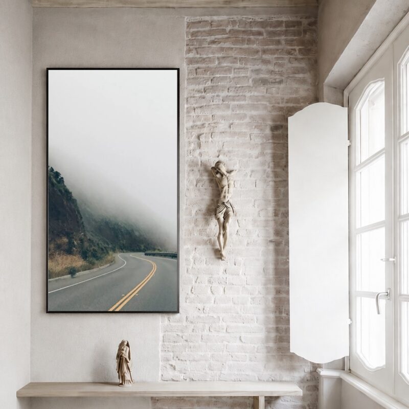 Quadro Canvas Estrada Névoa Montanha Solitário