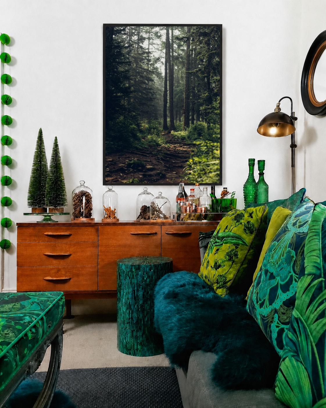 Quadro Canvas Floresta Árvores Verde Fresco