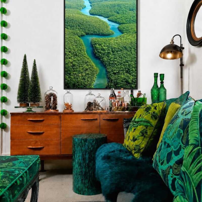 Quadro Canvas Floresta Rio Natureza Verde