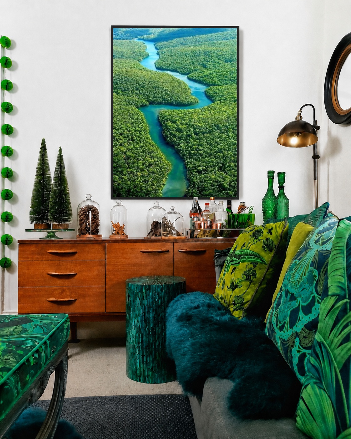 Quadro Canvas Floresta Rio Natureza Verde