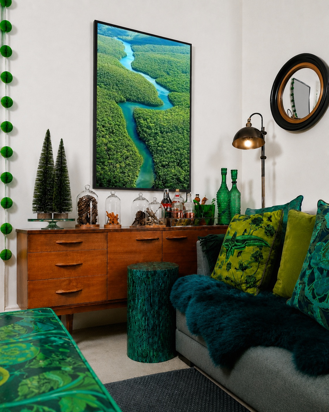 Quadro Canvas Floresta Rio Natureza Verde