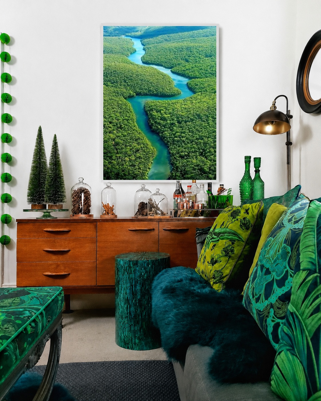 Quadro Canvas Floresta Rio Natureza Verde