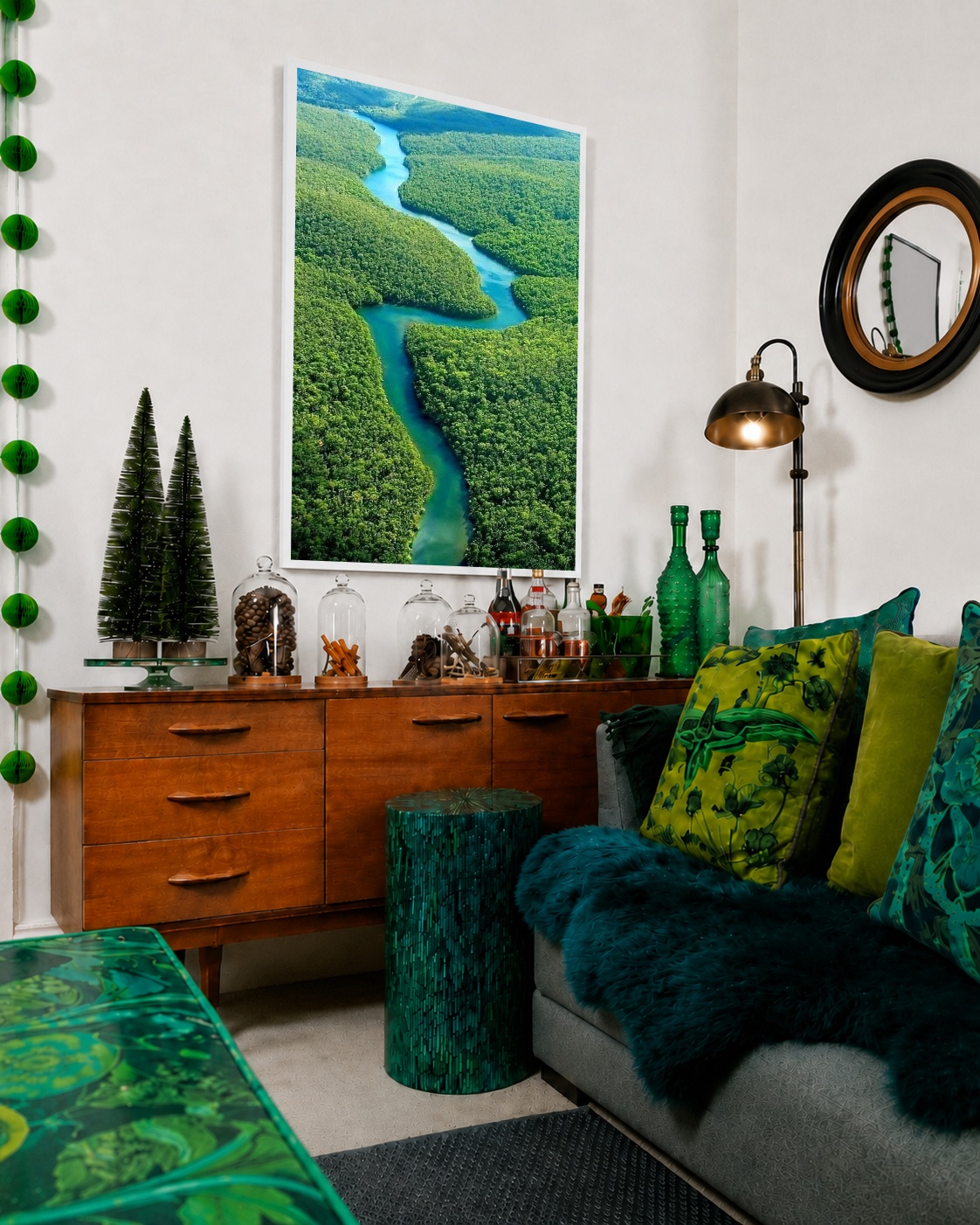 Quadro Canvas Floresta Rio Natureza Verde