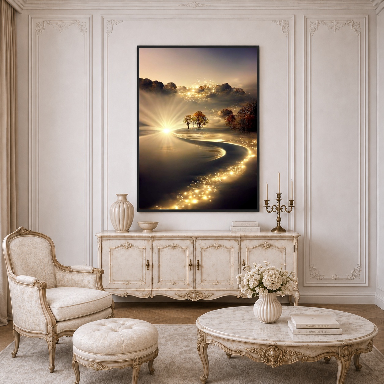 Quadro Canvas Iluminado Floresta Brilhante