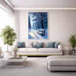Quadro Canvas Inverno Azul Neve Desenho