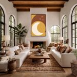 Quadro Canvas Lua Estrela Místico Desenho