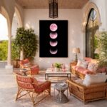 Quadro Canvas Lua Rosa Fases