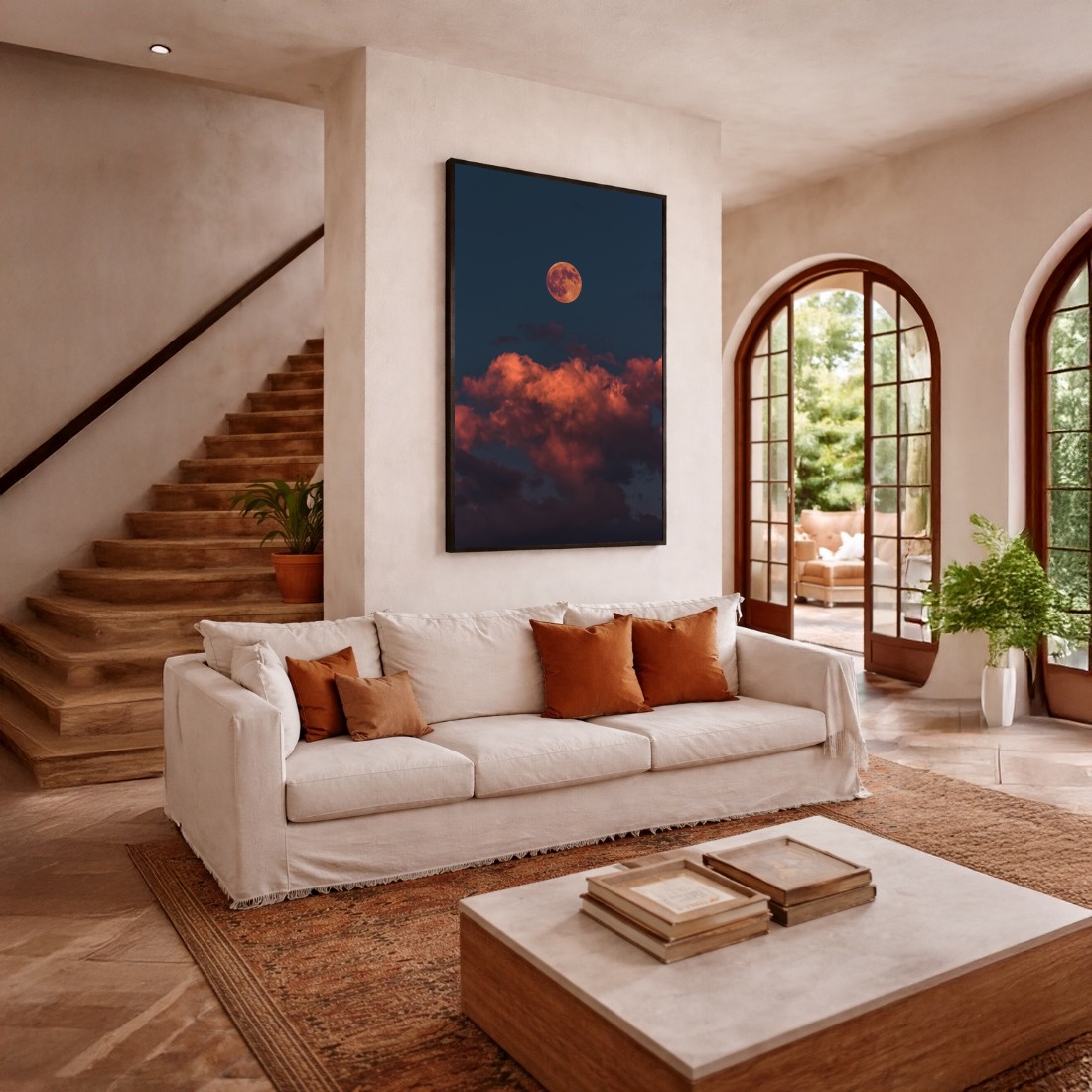 Quadro Canvas Luar Rosa Entardecer