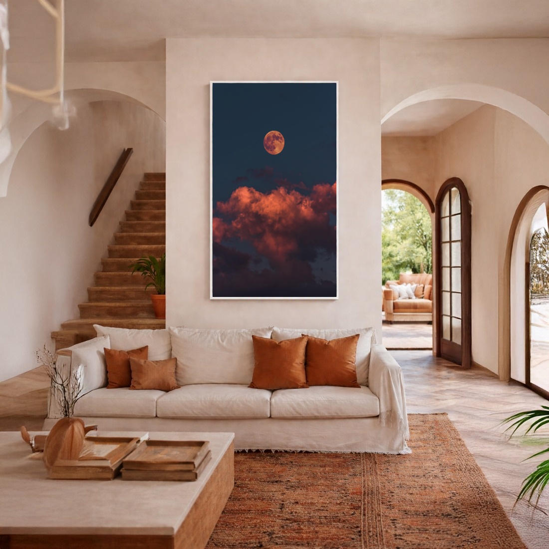 Quadro Canvas Luar Rosa Entardecer