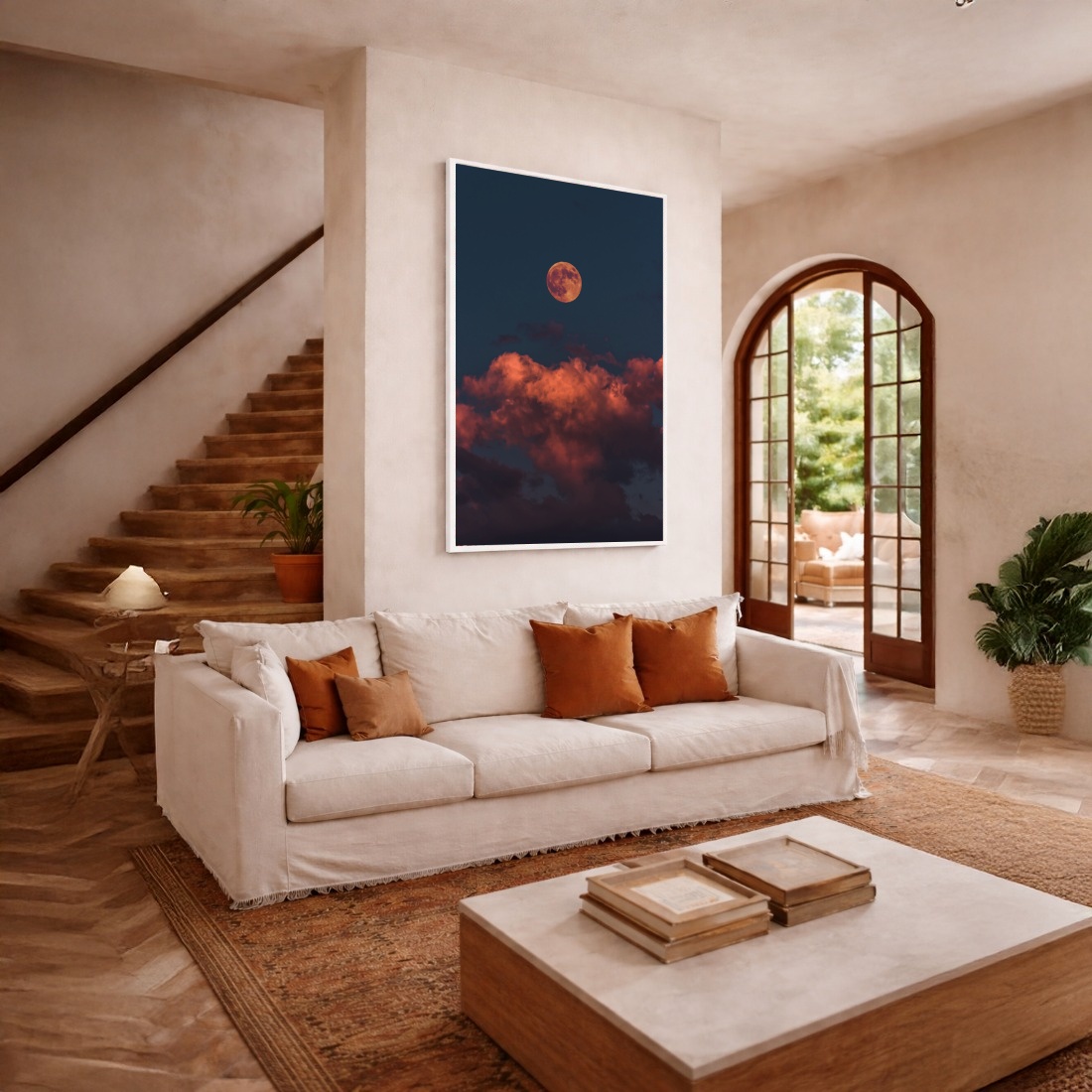 Quadro Canvas Luar Rosa Entardecer