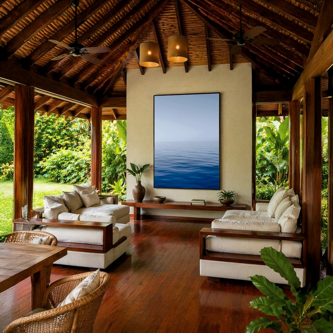 Quadro Canvas Mar Azul Tranquilo Oceano