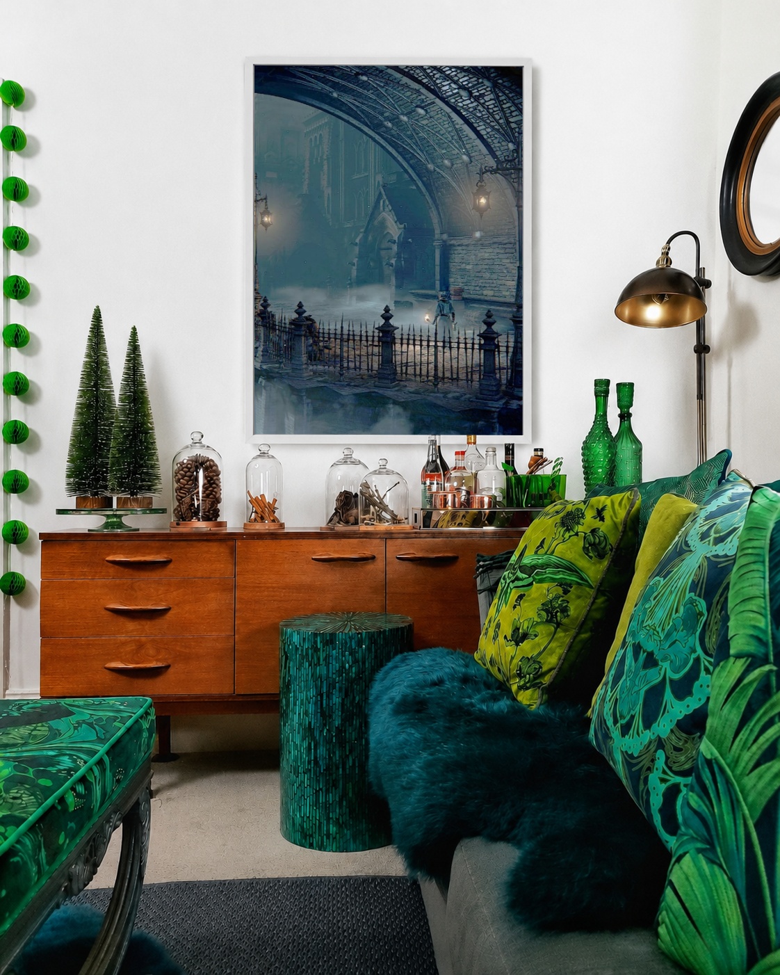 Quadro Canvas Medieval Antigo Noite Azul