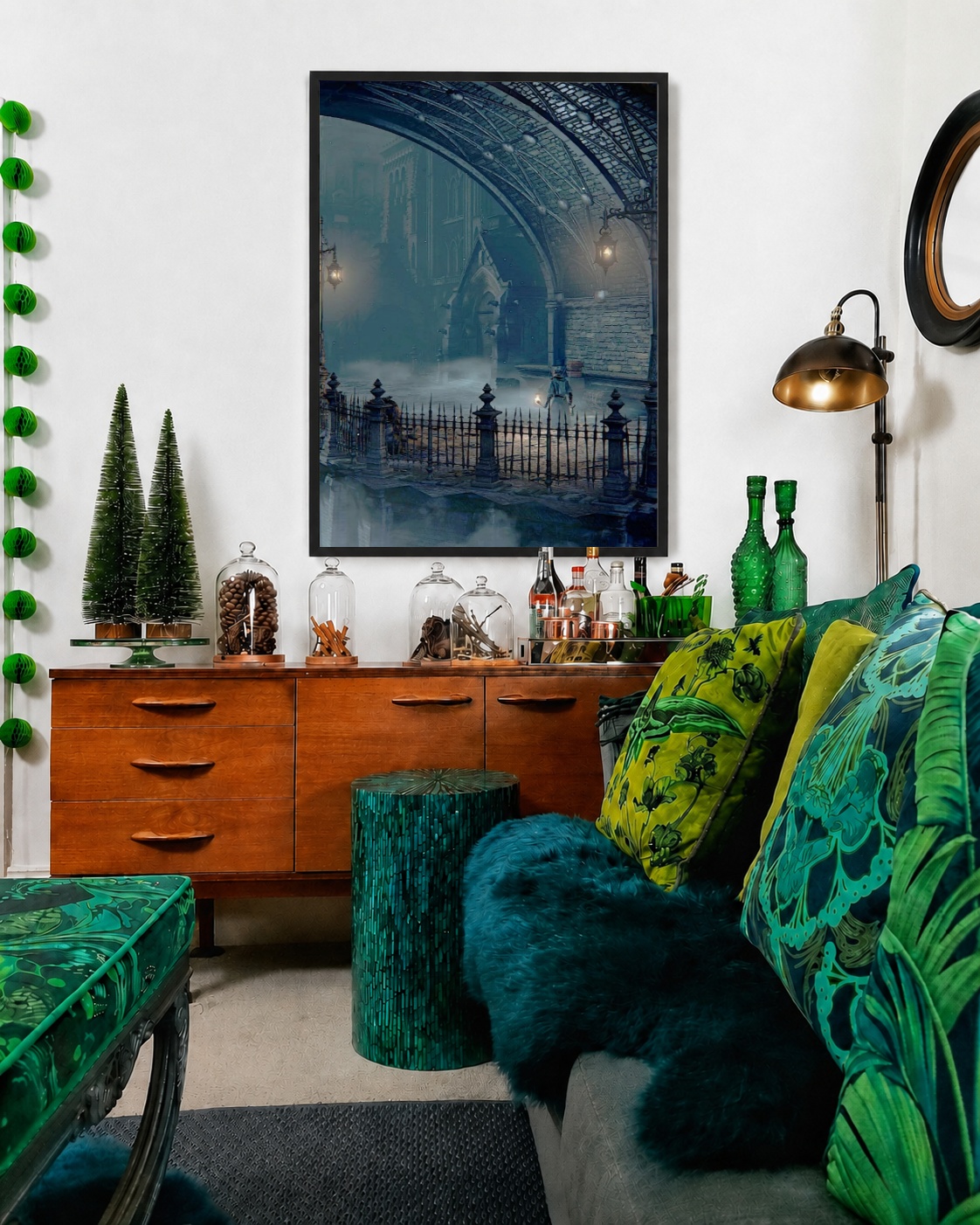 Quadro Canvas Medieval Antigo Noite Azul