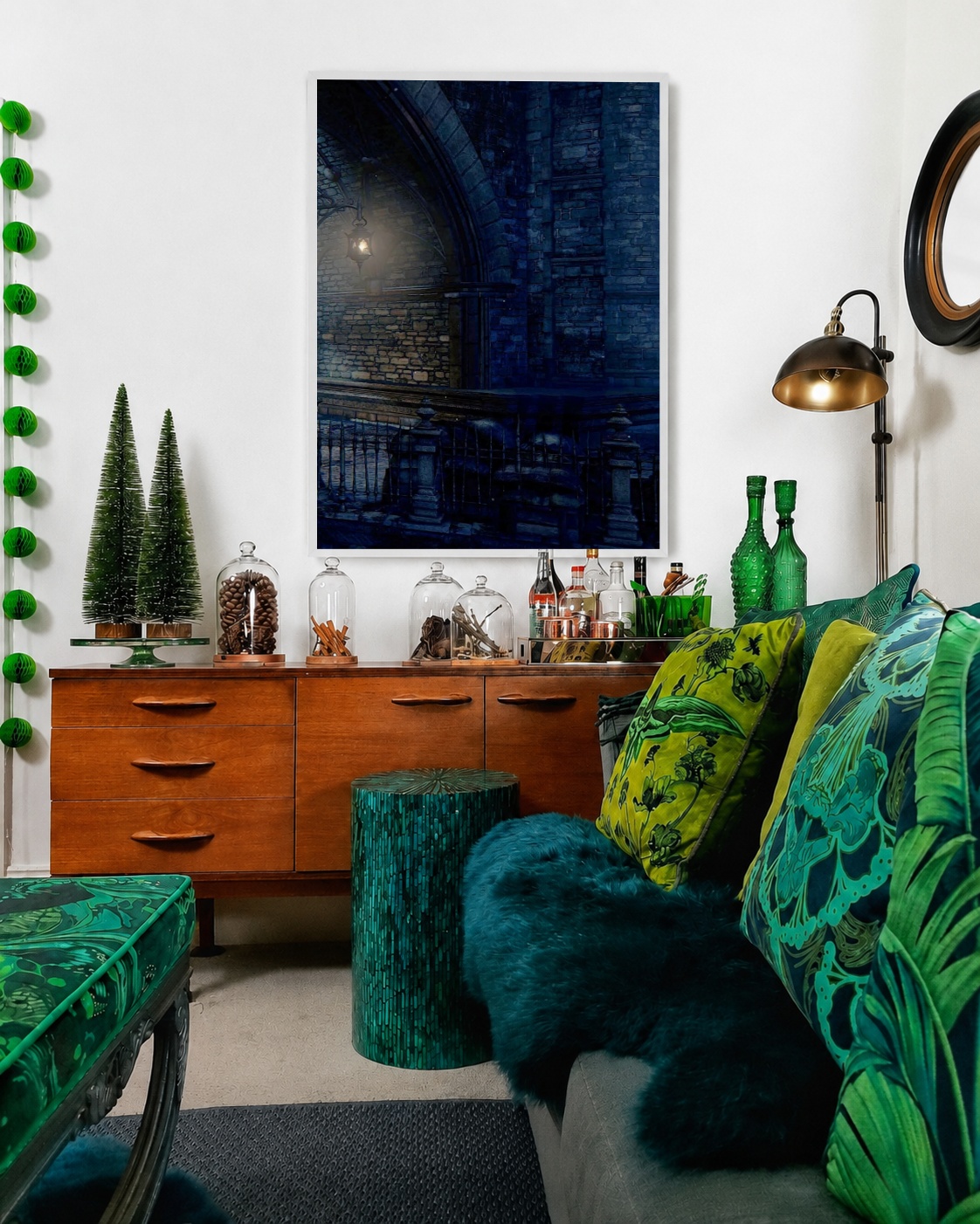 Quadro Canvas Noite Azul Arcos Antigo